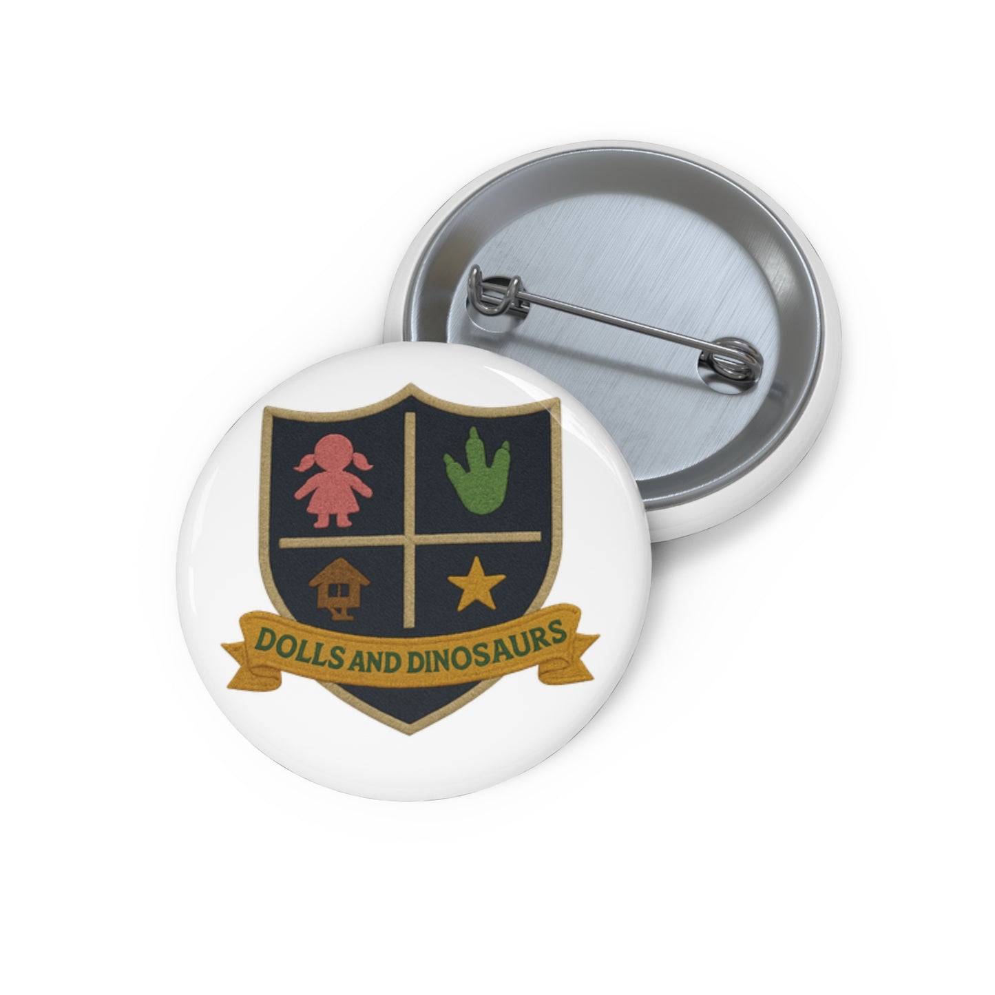 Dolls & Dinosaurs Crest Pin – Kids Clubhouse Badge