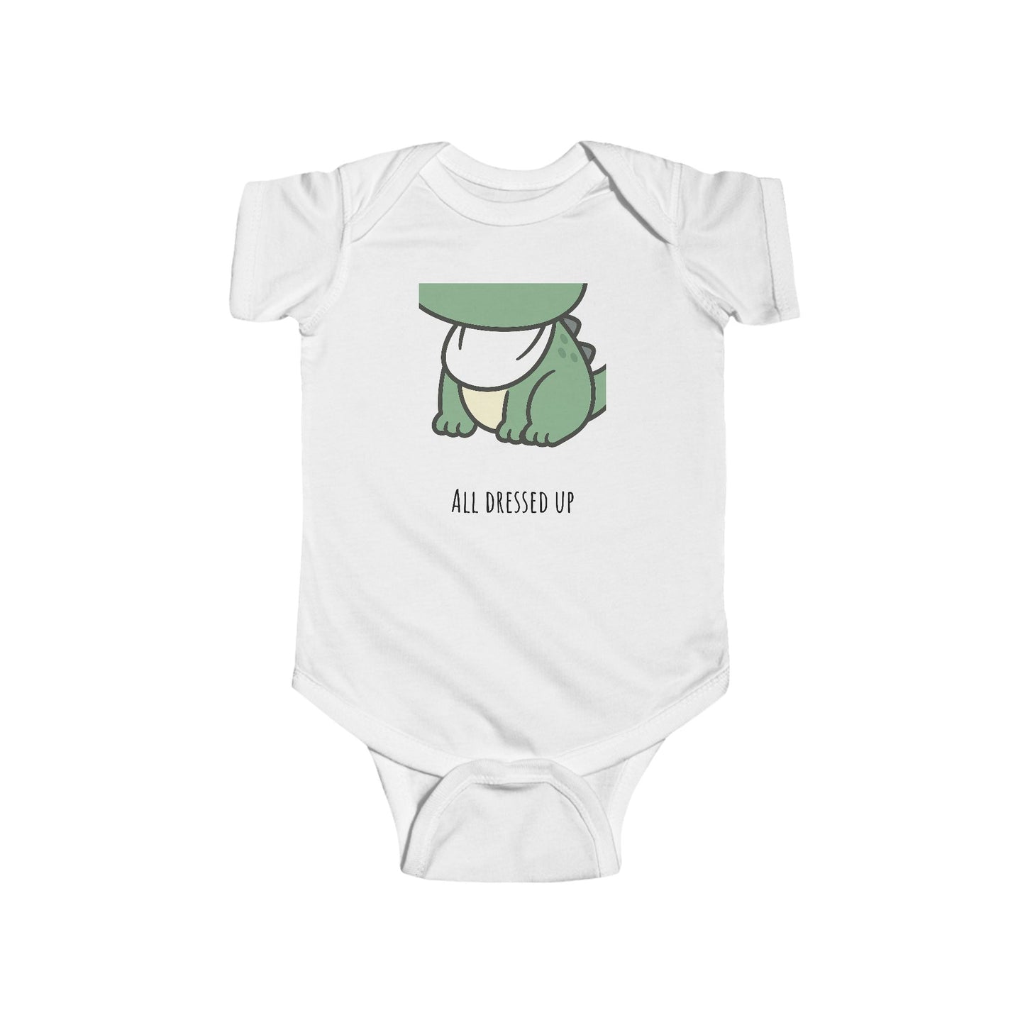 “All Dressed Up, Nowhere to Crawl To” Double-Sided Infant Bodysuit