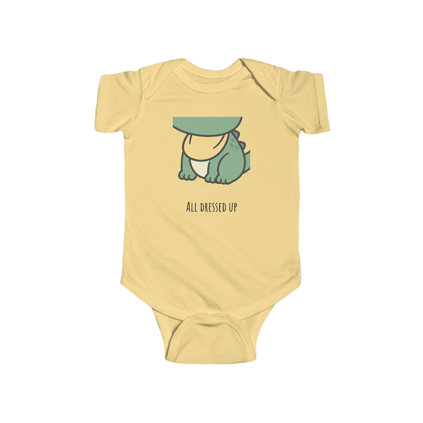“All Dressed Up, Nowhere to Crawl To” Double-Sided Infant Bodysuit