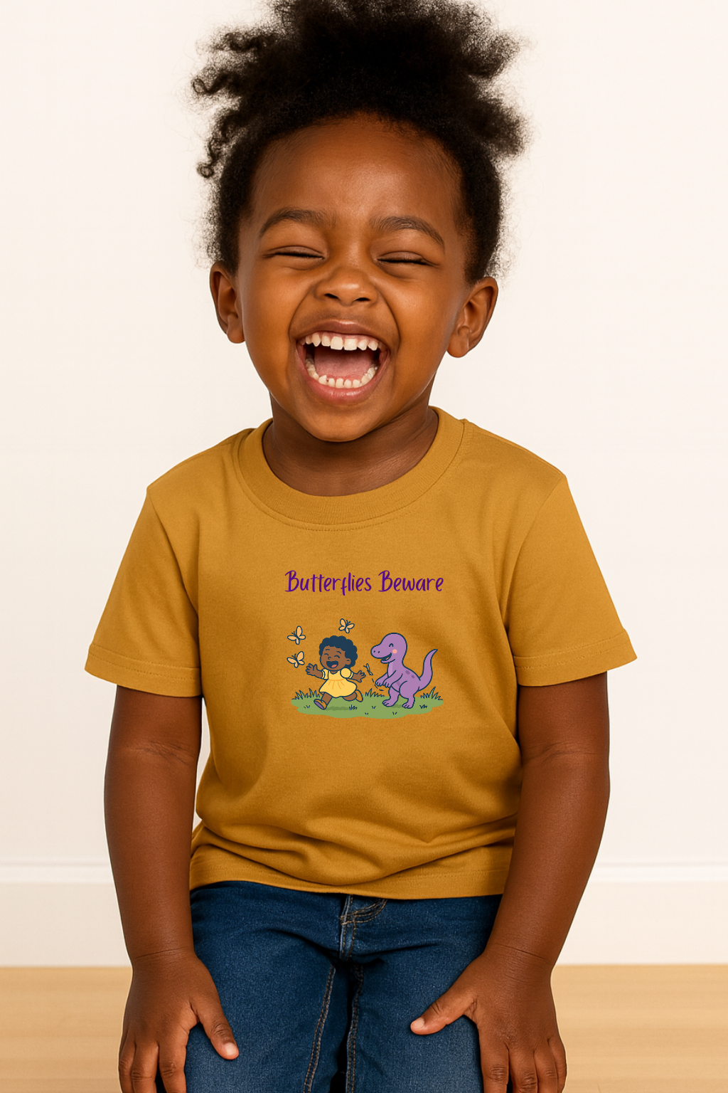 “Butterflies Beware” Playful Kids Tee