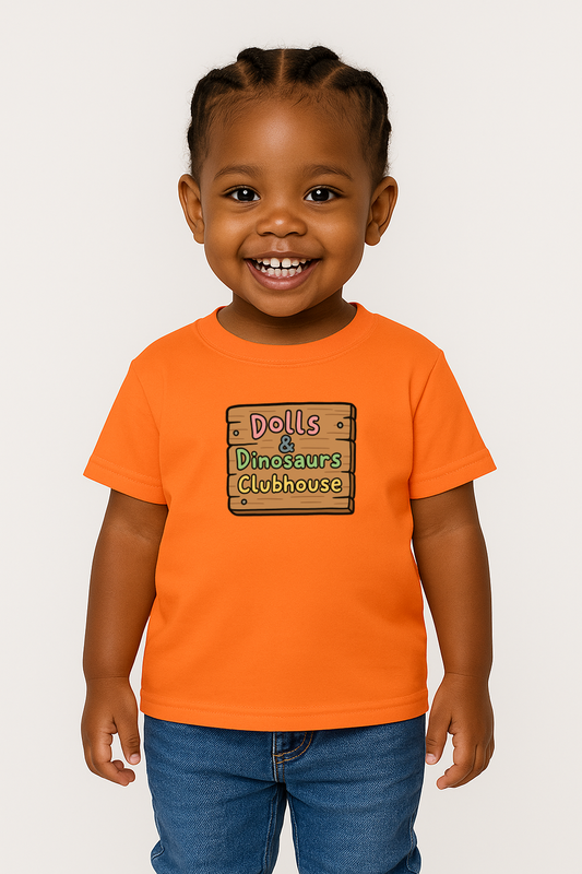 "Dolls & Dinosaurs Clubhouse" Toddler Everyday T-Shirt
