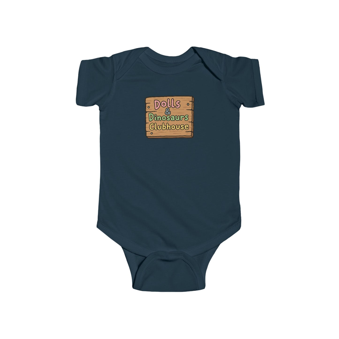 "Dolls & Dinosaurs Clubhouse" Baby Bodysuit