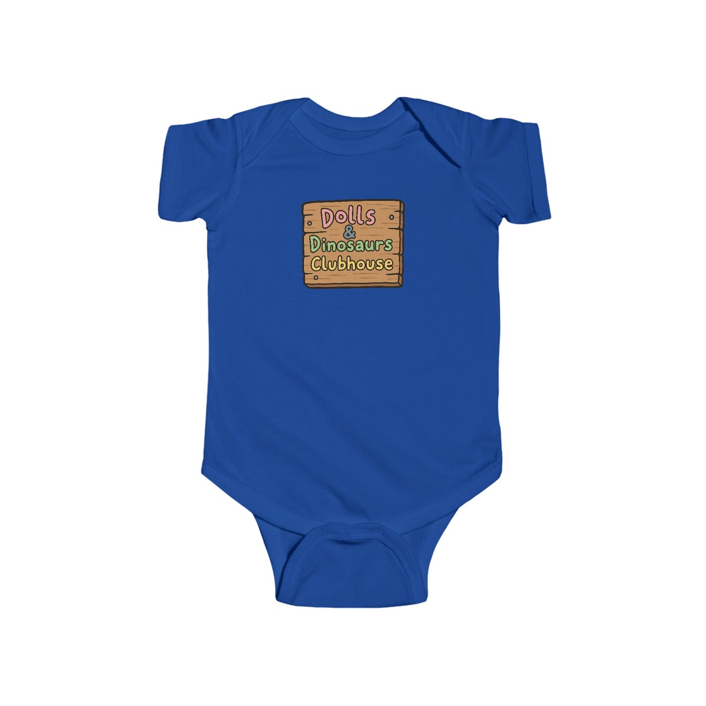 "Dolls & Dinosaurs Clubhouse" Baby Bodysuit