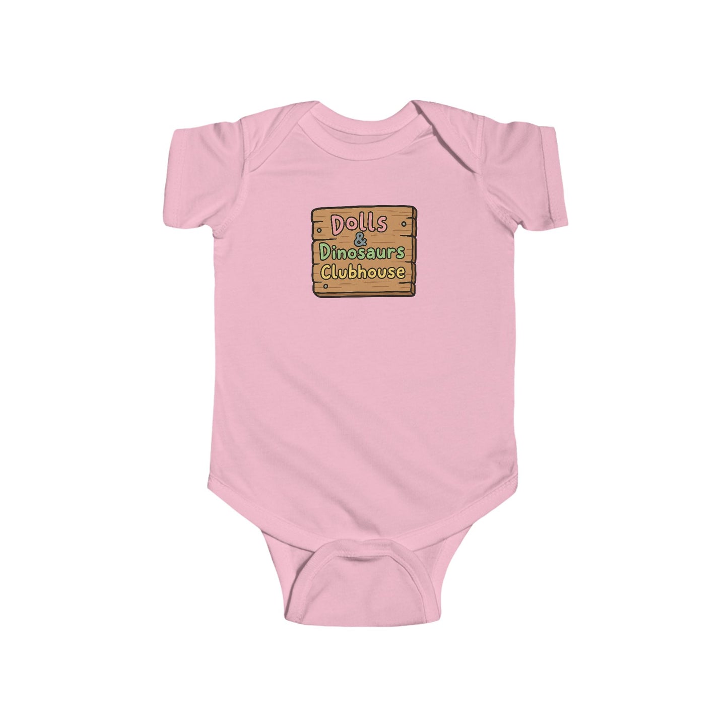 "Dolls & Dinosaurs Clubhouse" Baby Bodysuit