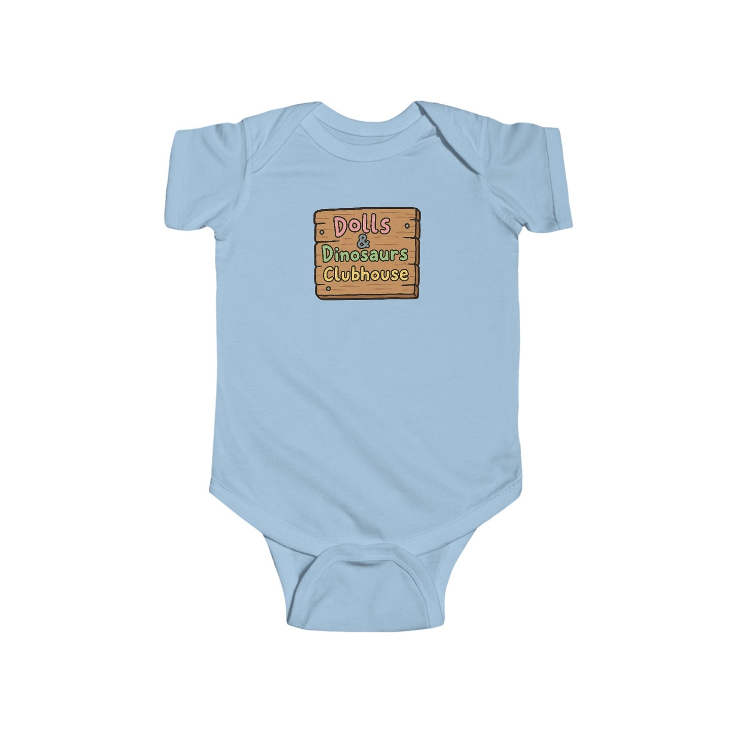 "Dolls & Dinosaurs Clubhouse" Baby Bodysuit