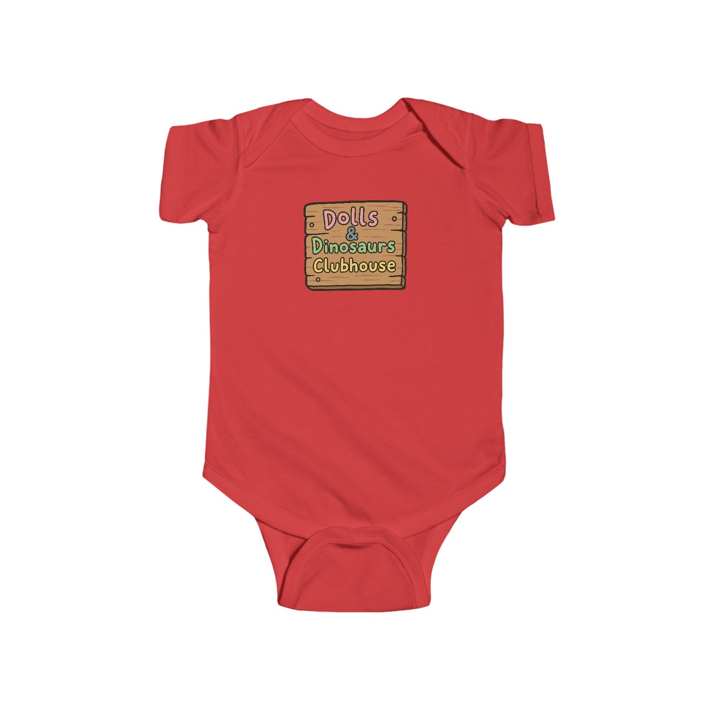"Dolls & Dinosaurs Clubhouse" Baby Bodysuit