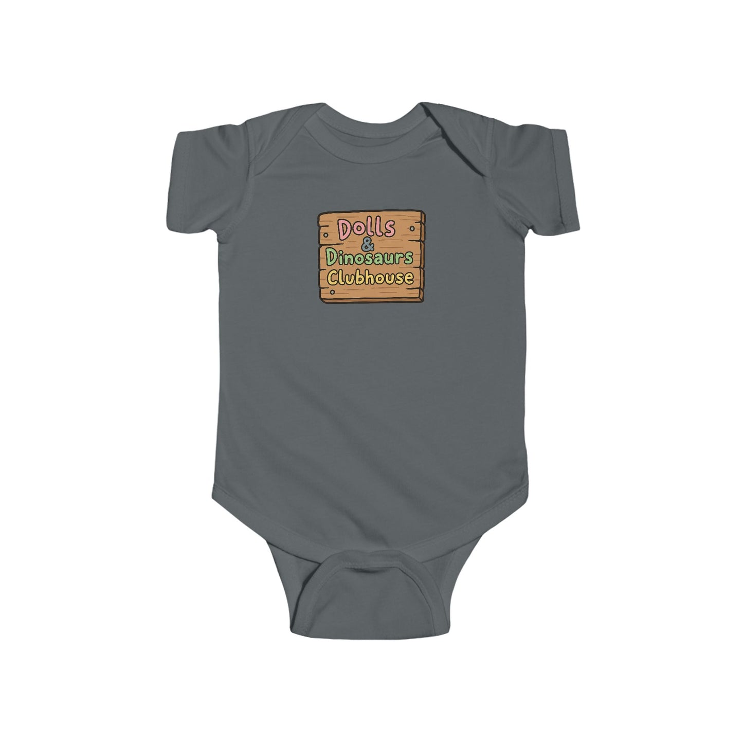 "Dolls & Dinosaurs Clubhouse" Baby Bodysuit