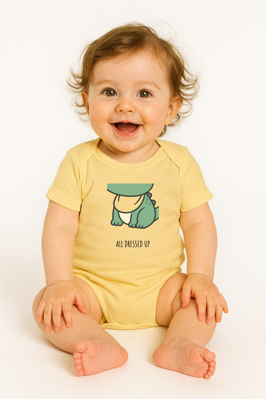 “All Dressed Up, Nowhere to Crawl To” Double-Sided Infant Bodysuit