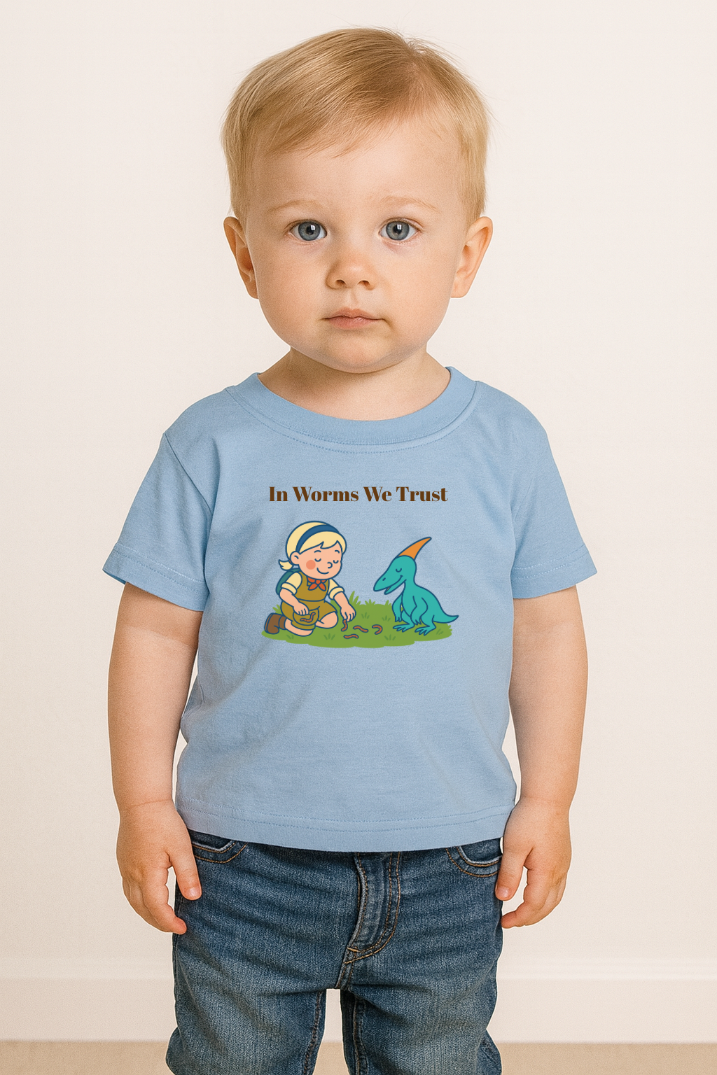 “In Worms We Trust” Little Explorers Toddler Tee